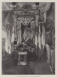 El difunto Presidente Faure en capilla ardiente en el Palacio del Elíseo